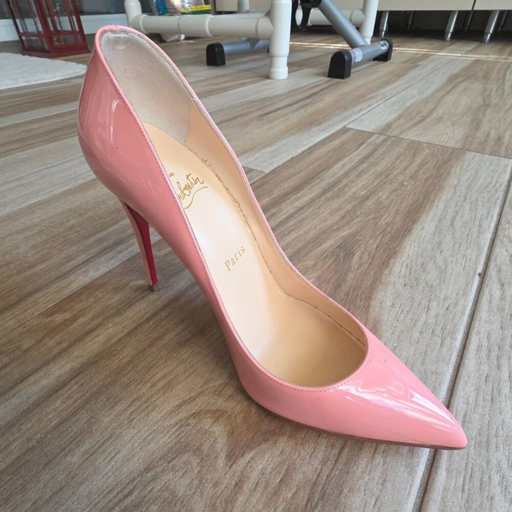 Christian Louboutin Dolly Pink Patent Leather Pumps Heels Eur. 36.5 - Picture 4 of 15